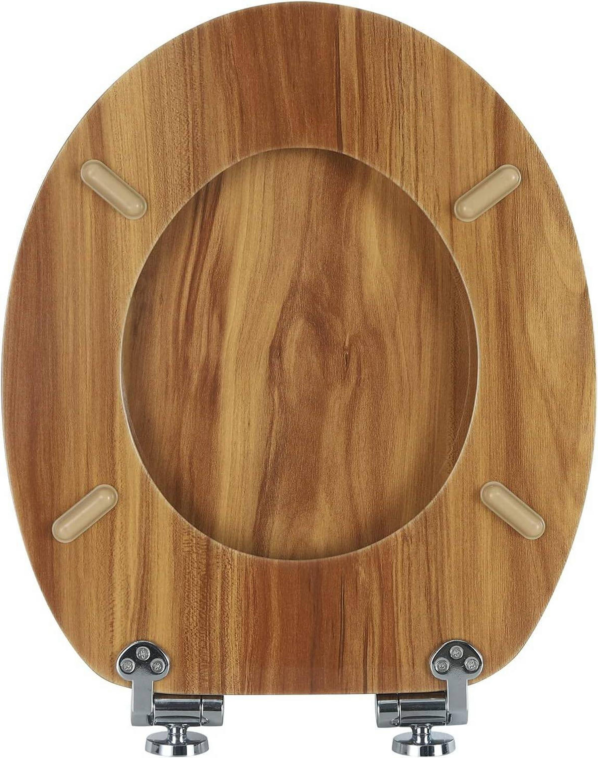 WC SITZ mit Absenkautomatik, MDF Holzkern, Antibakteriell - Braun, Holzwerkstoff (37/2.51/43cm) - Woltu