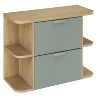 WASCHBECKENUNTERSCHRANK 100 cm 4 Teile - Aster Green A BM414 in Grün Matt / Cremona-Eiche - Eichefarben/Grün, Holz (100/50/45.8cm)