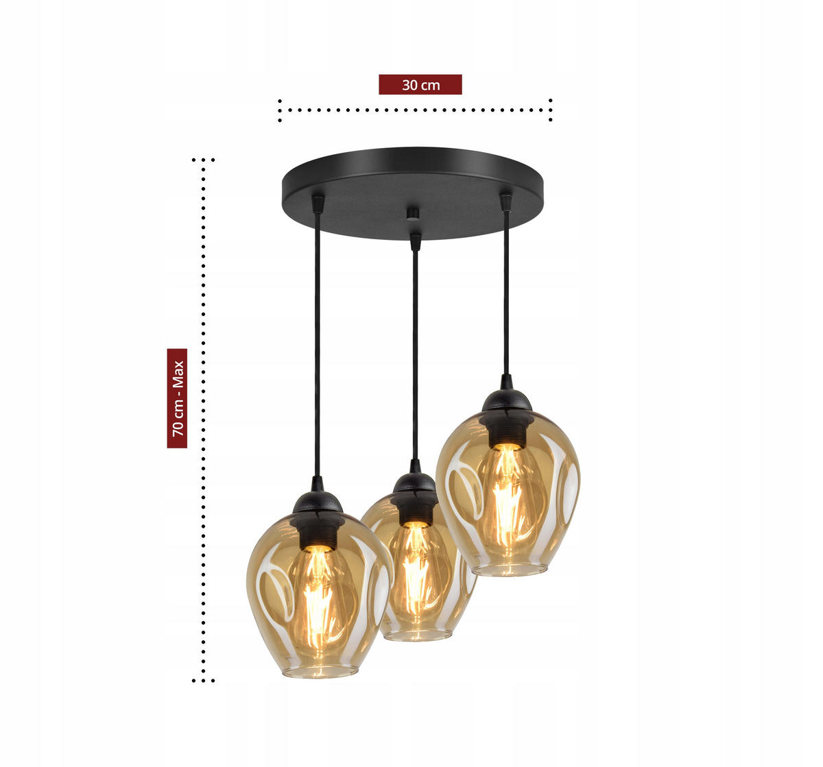 PENDELLEUCHTE Hegel - Transparent/Schwarz, Glas/Metall (35/35/80cm) - kiki design