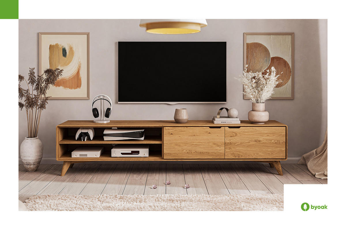 GREG HIFI-SCHRANK Kernbuche - Kernbuche, Holz (220/48/40cm) - byoak