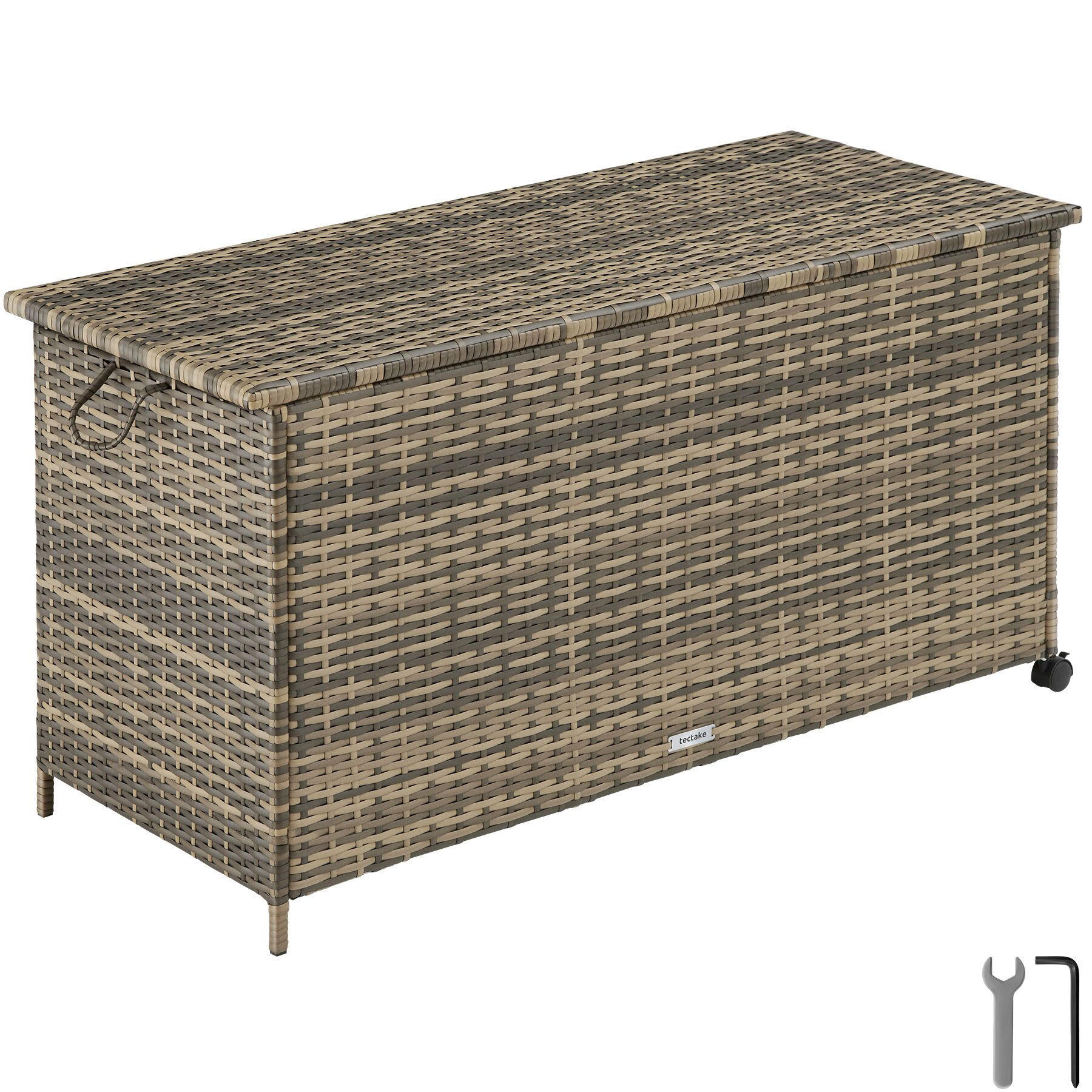 AUFLAGENBOX Kuusamo, 116 x 54 x 64 cm, natur - Naturfarben, Kunststoff (54/64/116cm) - tectake