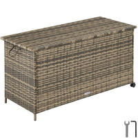 AUFLAGENBOX Kuusamo, 116 x 54 x 64 cm, natur - Naturfarben, Kunststoff (54/64/116cm) - tectake