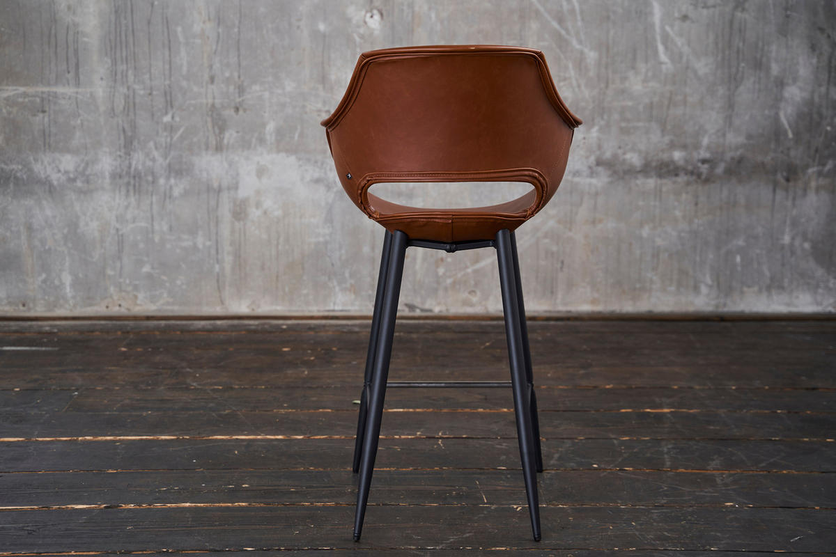 THEKENHOCKER ZAJA Braun Kunstleder - Braun, Leder (57/103/59cm) - KAWOLA