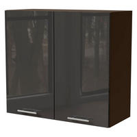 KÜCHENHÄNGESCHRANK Essen W3/80 Graphit Hochglanz / Lava Matt 80 / 32,5 / 72cm - Dunkelgrau/Graphitfarben, Holz/Holzwerkstoff (80/72/32.5cm) - Feldmann-Wohnen