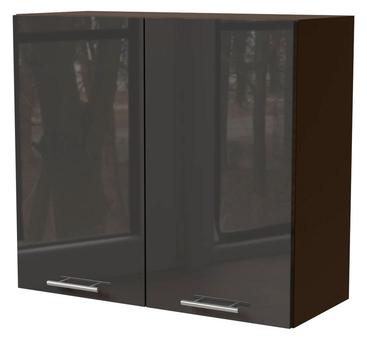 KÜCHENHÄNGESCHRANK Essen W3/80 Graphit Hochglanz / Lava Matt 80 / 32,5 / 72cm - Dunkelgrau/Graphitfarben, Holz/Holzwerkstoff (80/72/32.5cm) - Feldmann-Wohnen