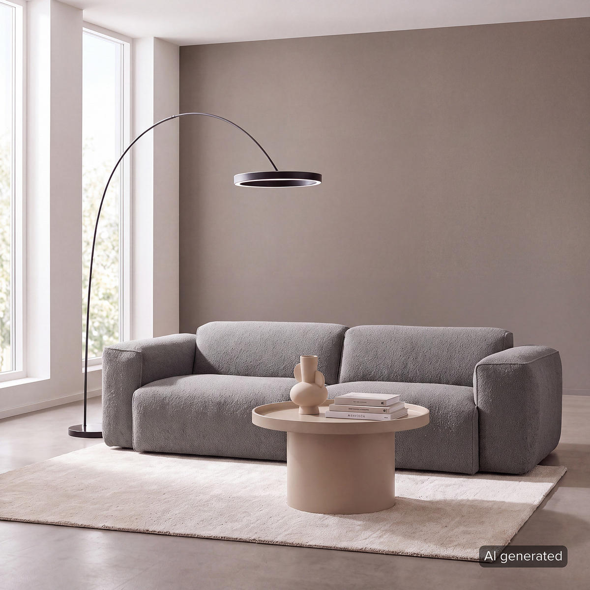 3-SITZER SOFA - Schwarz/Grau, Kunststoff/Textil (251/71/102cm) - home24