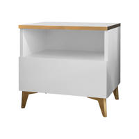 NACHTTISCH Alrik 1SZ - Goldfarben/Weiß, Holzwerkstoff/Kunststoff (50/50/40cm) - MIRJAN24