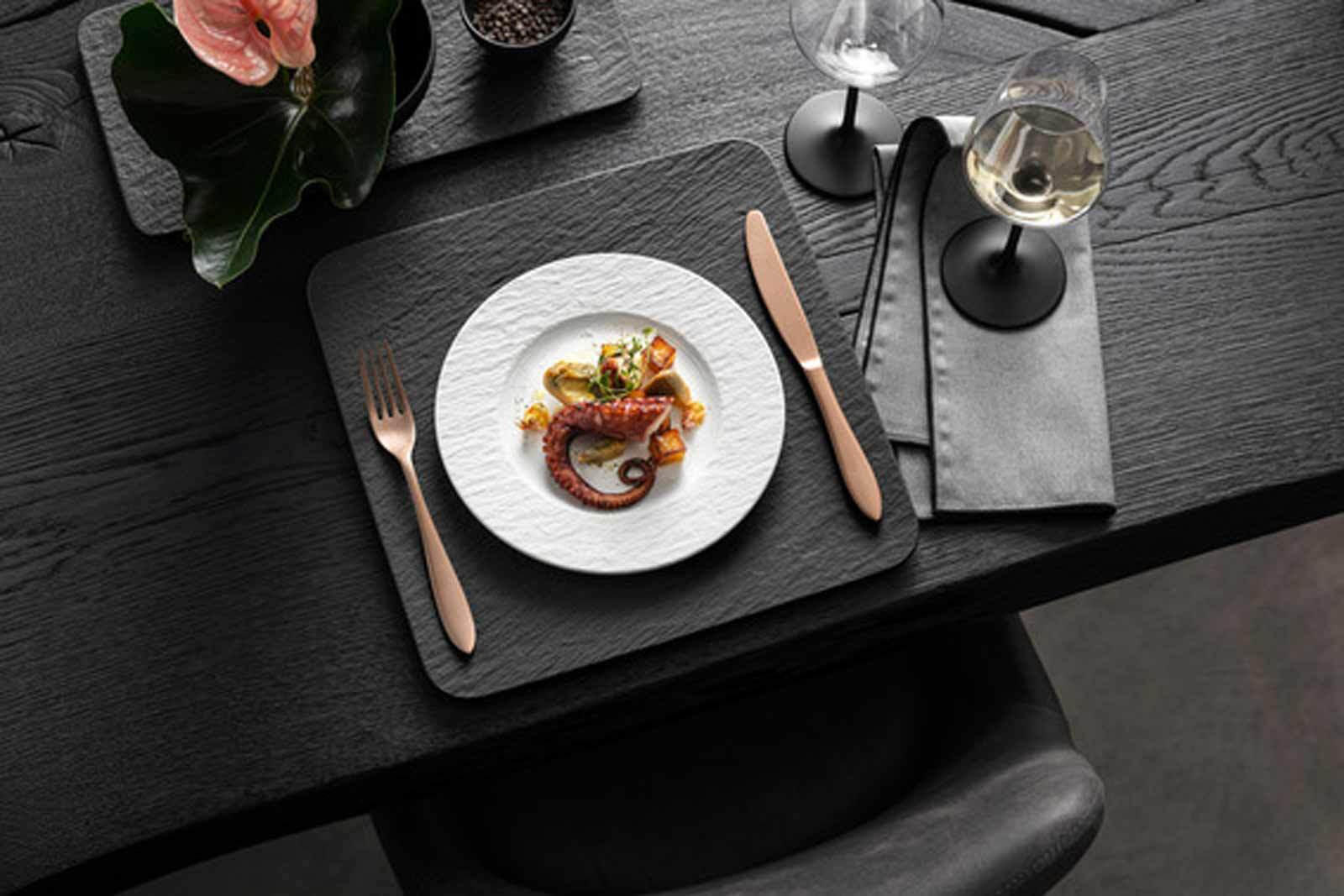 TAFELSERVICE Manufacture Rock schwarz 12er Set - Schwarz, Keramik (1/1/1cm) - Villeroy & Boch