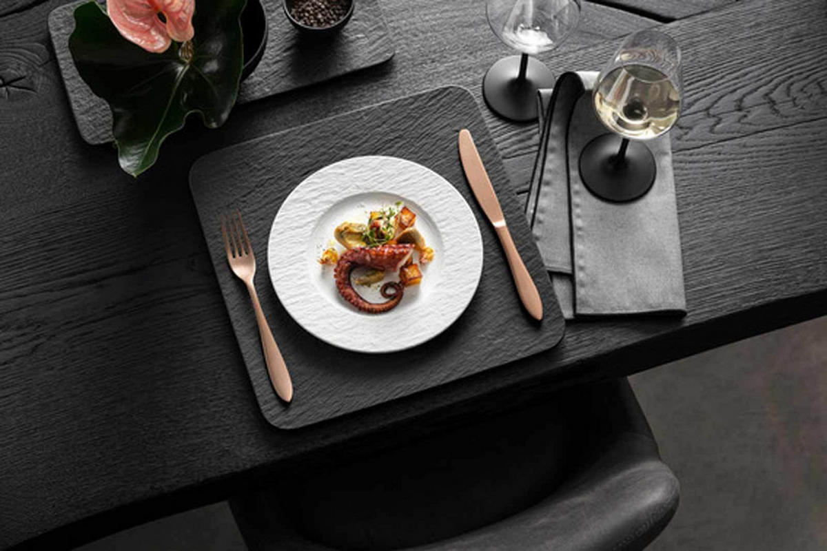 TAFELSERVICE Manufacture Rock Blanc weiß 12er Set - Weiß, Keramik (1/1/1cm) - Villeroy & Boch
