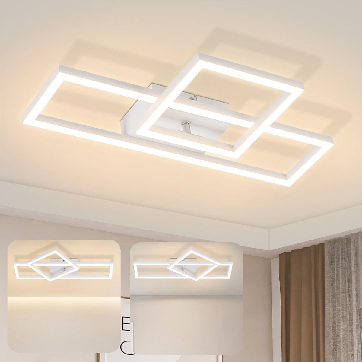 LED-DECKENLEUCHTE Malloy 42/20/7 cm - Weiß, Metall (20/42/7cm) - Nettlife