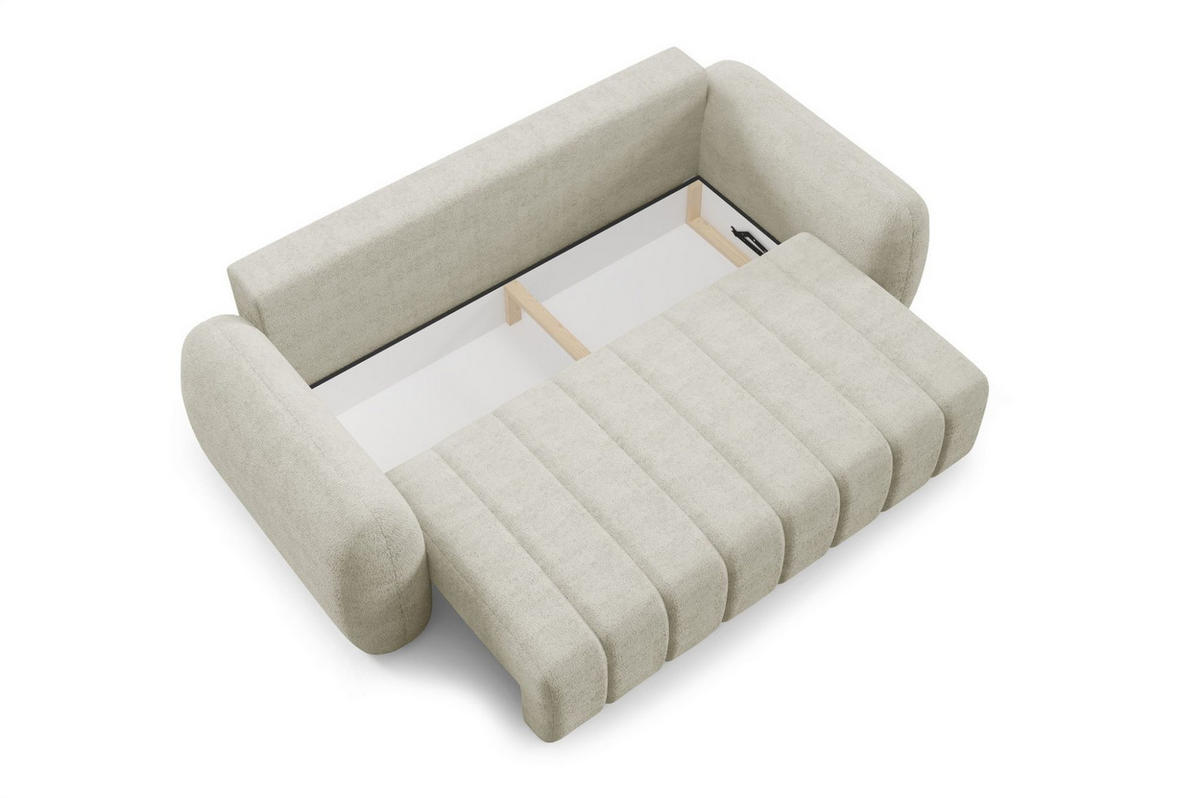 SCHLAFSOFA Caria - Creme, Holzwerkstoff/Textil (266/95/110cm) - Fun Möbel