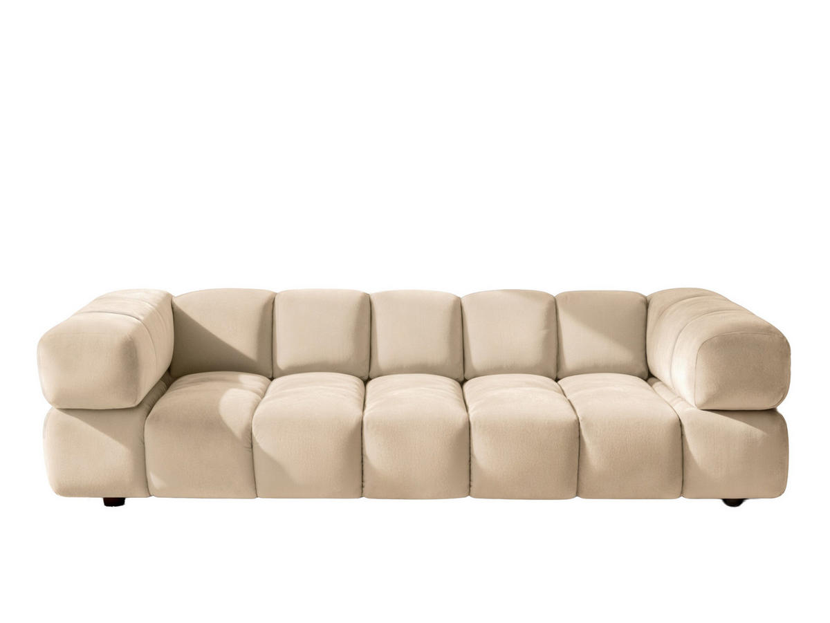 SOFA 4-Sitzer, Couch, Veloursstoff Bluvel, Creme, Averro - Creme, Holz (280/70/96cm) - Kaiser Möbel