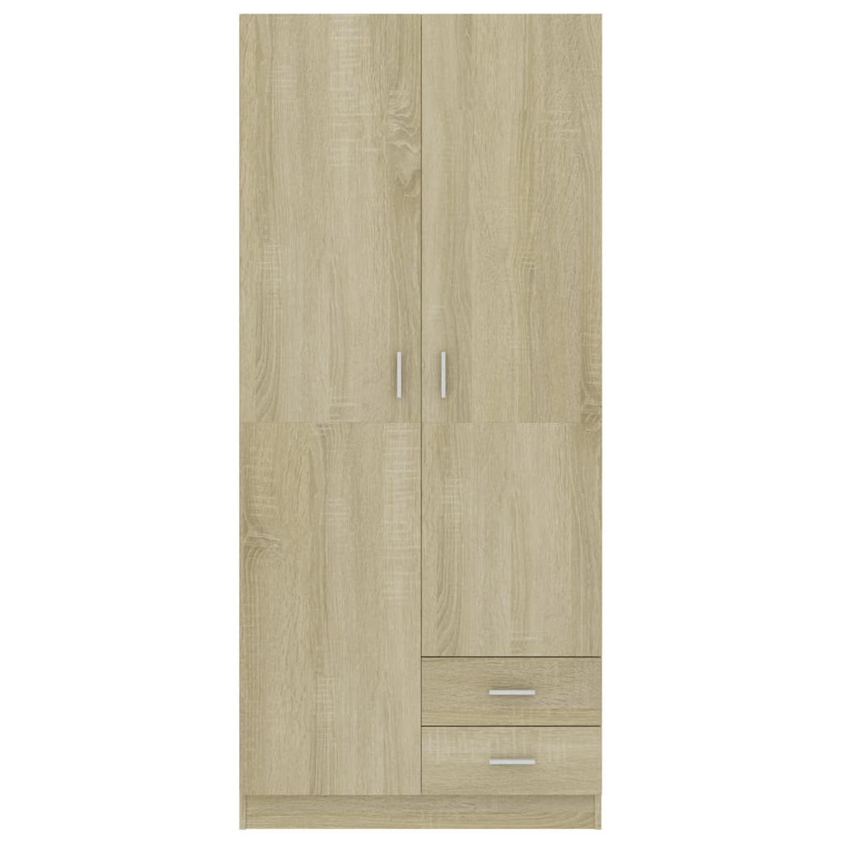 KLEIDERSCHRANK 2-Türig mit 2 Schubladen 80/52/180 cm aus Holzwerkstoff Sonoma-Eiche Dekor - Sonoma Eiche, Holz (80/180/52cm) - vidaXL
