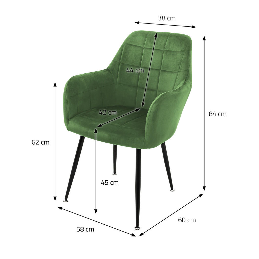 Thumbnail - Ml-Design Esszimmerstuhl, Grün, Textil, 60x84x58 cm, Wohnzimmer, Hocker, Sitzhocker