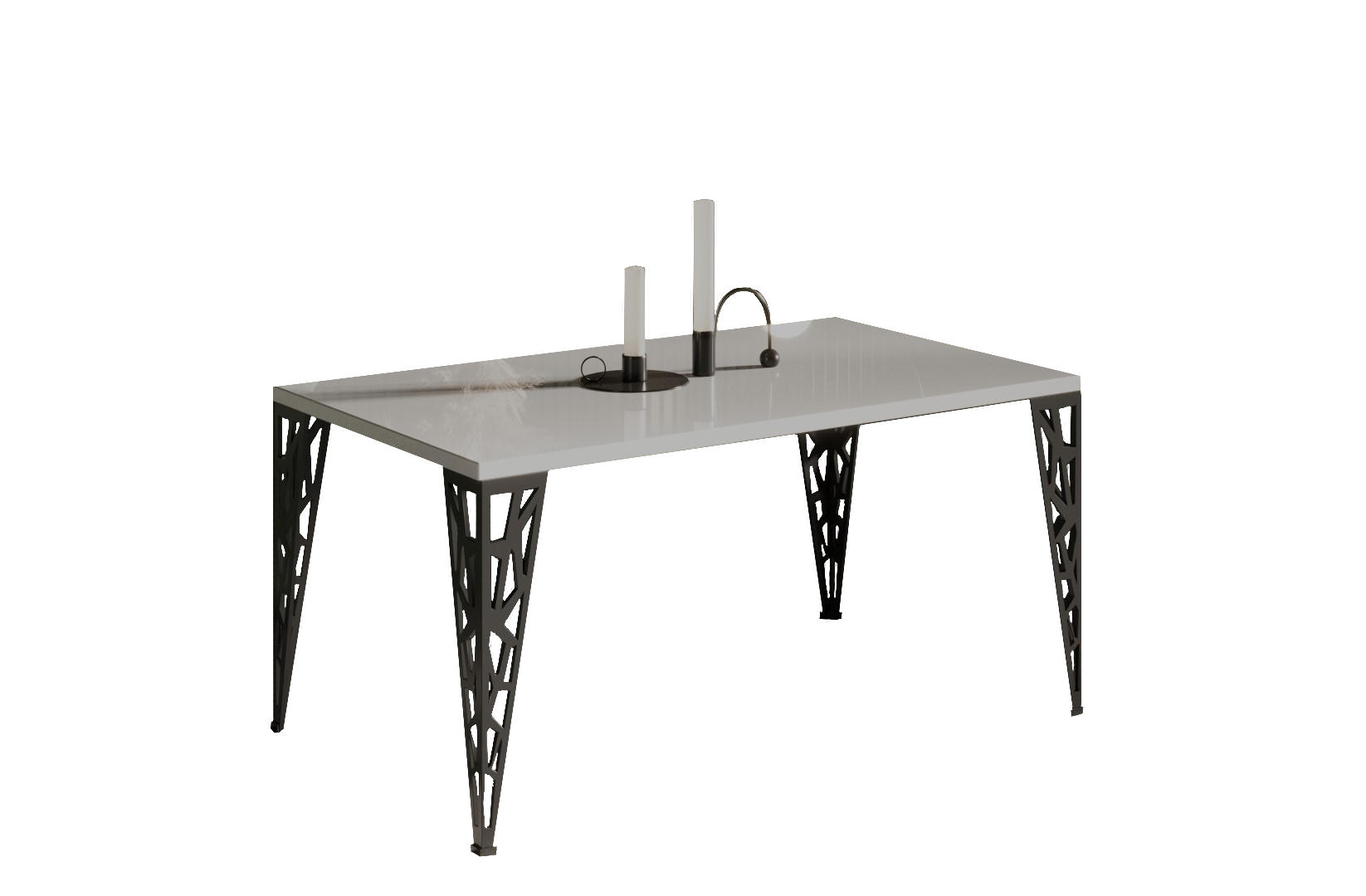 Endo-Moebel Couchtisch Weiß Hochglanz 60x51x100 cm