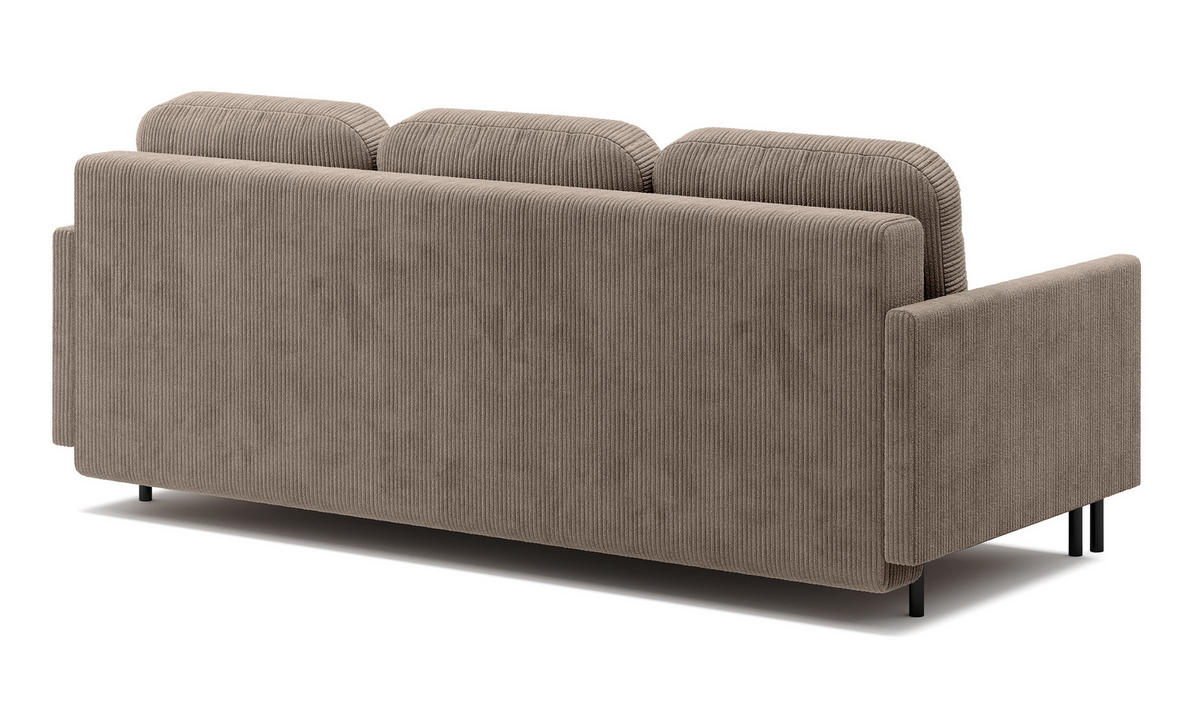 SCHLAFSOFA Hamiel Beige Cordbezug 212 cm - Beige/Schwarz, Holz/Textil (212/87/97cm) - Selsey