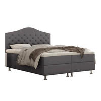 BOXBETT Glamour Bonellfederkern inkl. 7-Zonen Topper T-30 - BOXBETT mit Bettkasten - Dunkelgrau, Holz/Holzwerkstoff (120/200cm) - Best For Home
