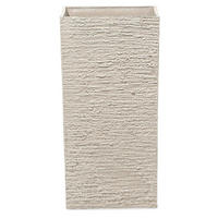 BLUMENTOPF hellbeige quadratisch 30/30/60 cm Gaza - Beige, Stein (60cm) - Beliani