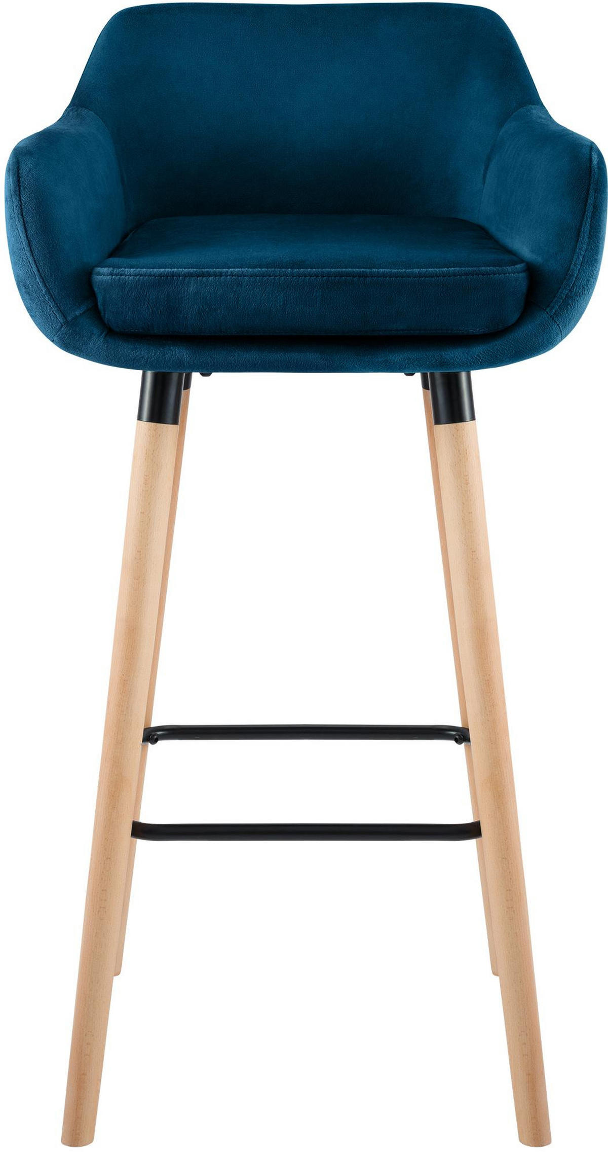 BARHOCKER 2er Set Mirid Samt Blau - Blau, Textil (55/99/46cm) - DELUKE