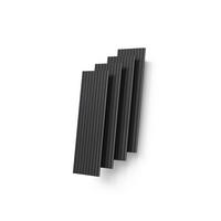 WANDPANEELE Grivola Schwarz 4 Stück - Schwarz, Holzwerkstoff (120/40/1.8cm) - Livinity®