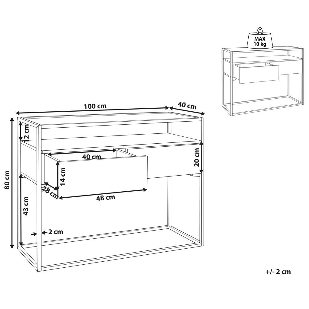 Thumbnail - Beliani Konsolentisch, Schwarz, Dunkelbraun, Holzwerkstoff, 100x80x40 cm, Wohnzimmer, Wohnzimmertische, Konsolentische