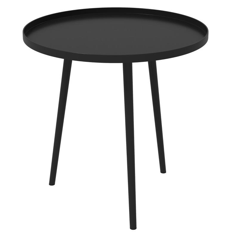 GARTENTISCH 40/50/50 cm schwarz aus Stahl mit Schutzrand - Schwarz, Metall (40/50/50cm) - OKWISH