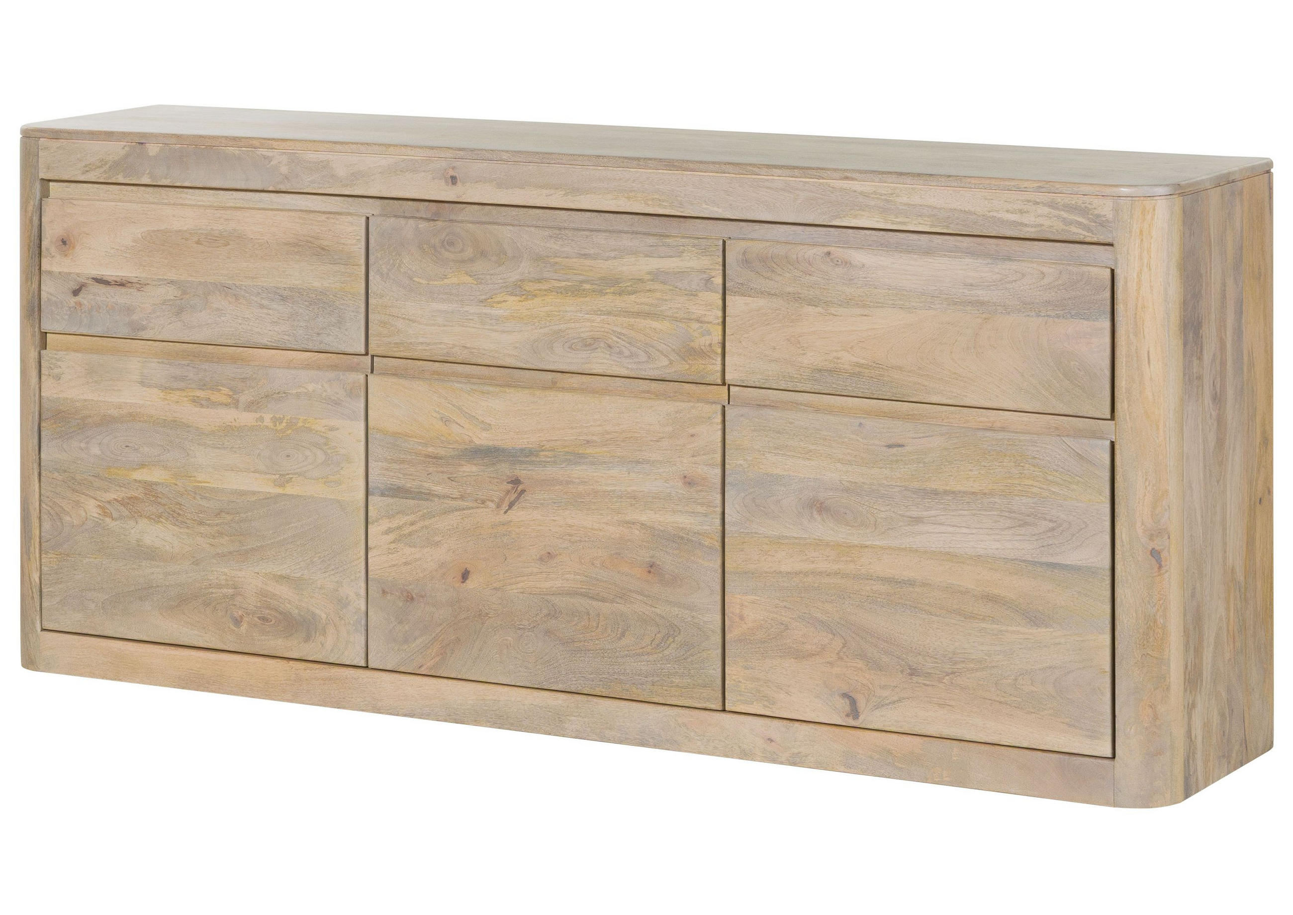SIDEBOARD Mango 185x40x80 weiß lackiert TORONTO #301 - Weiß, Holz (185/80/40cm) - Massivmoebel24