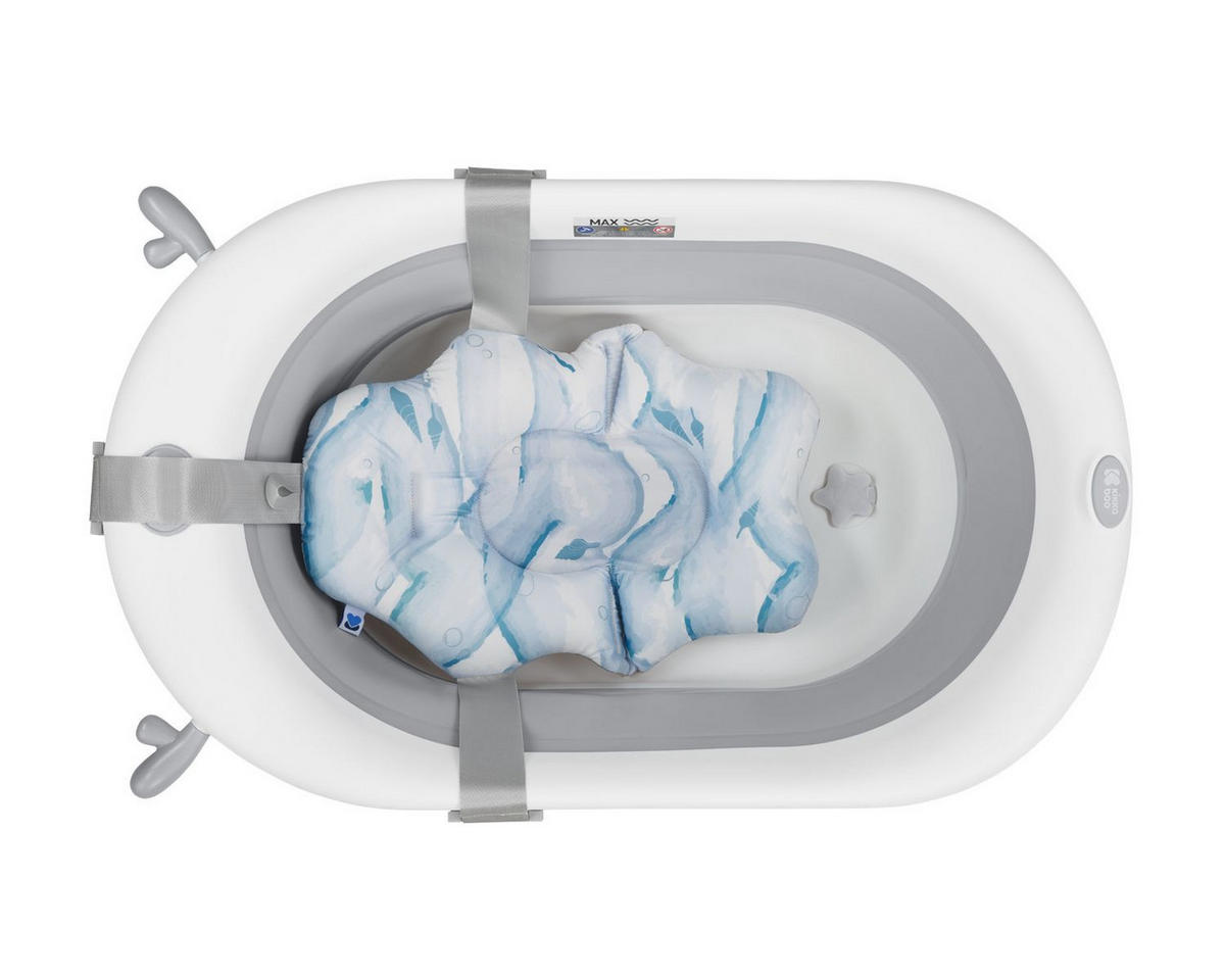BADEKISSEN Nubo hellblau Wannenauflage Badehilfe Kunststoff-Clips ab Geburt - Blau, Kunststoff (34/49cm) - Kikka boo