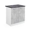 SPÜLENUNTERSCHRANK R-Line Beton 80 cm, AP Anthrazit - Schieferfarben/Weiß, Holzwerkstoff (80/81.6/60cm) - Vicco