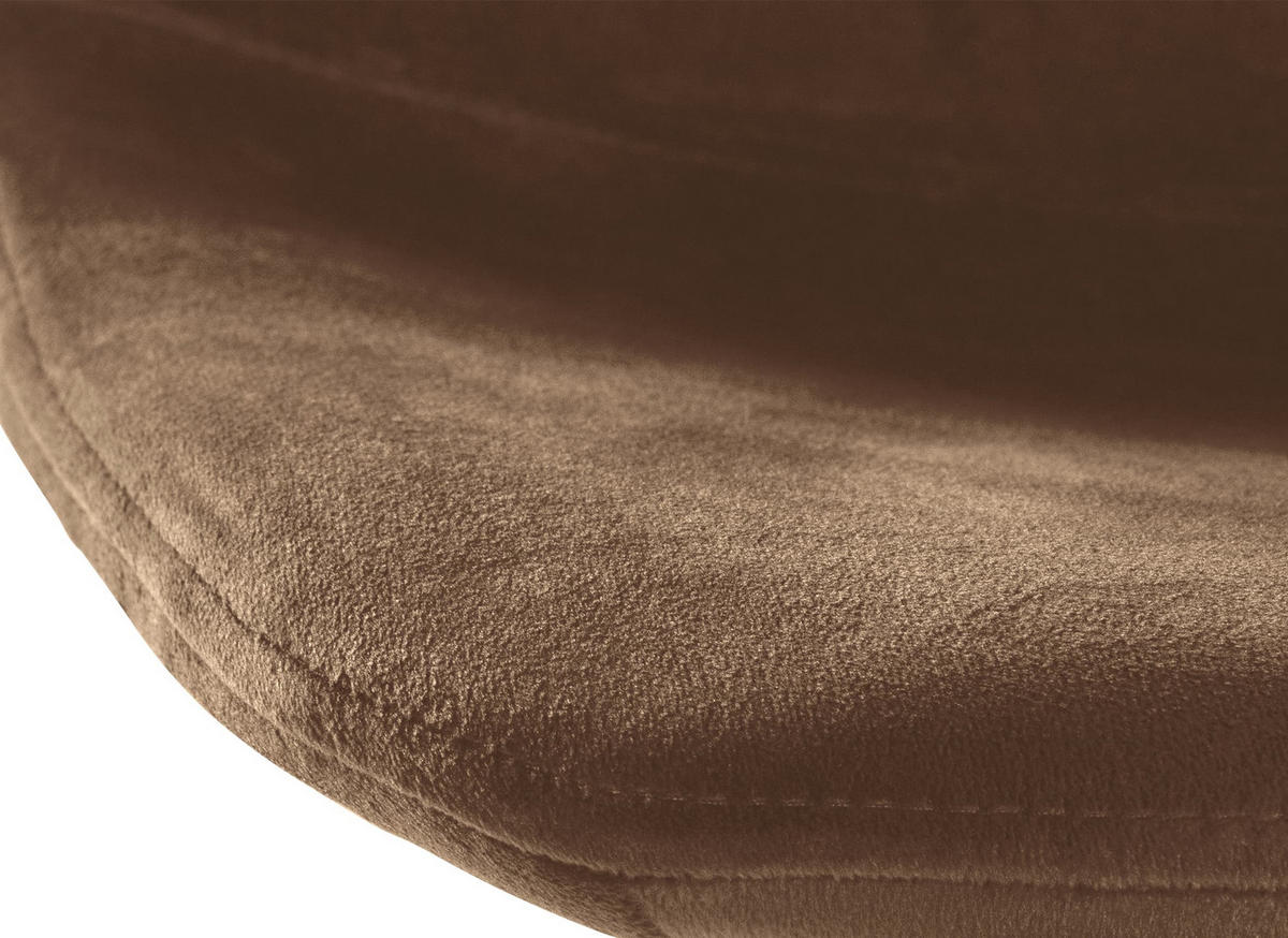 BARHOCKER Samt braun - Chromfarben/Braun, Textil/Metall (44/88/43cm) - CLP