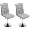 ESSZIMMERSTUHL 2er Set Stoff hellgrau - Chromfarben/Hellgrau, Textil/Metall (43/90/56cm) - CLP