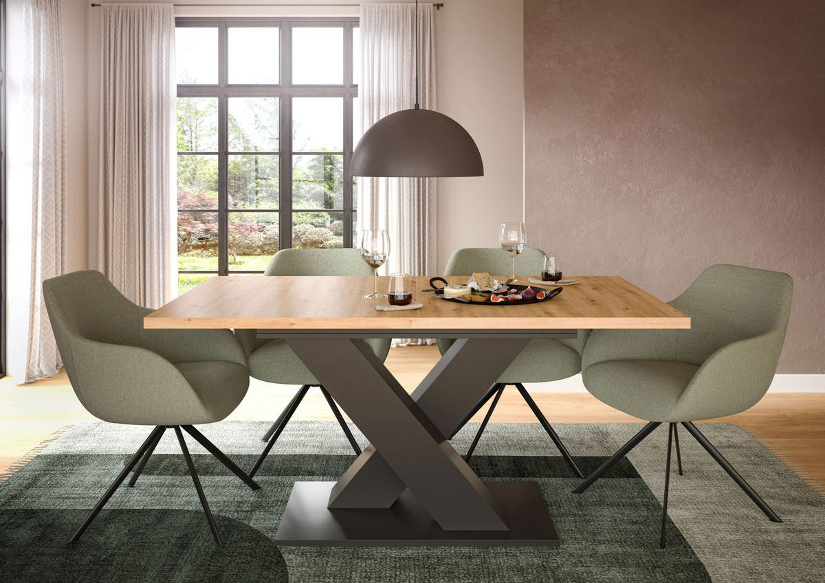 ESSTISCH MOTION (B/H/T: ca. 150/76/90 cm) in grau/Artisan Oak Nachbildung - Grau, Holzwerkstoff (90/150/76cm)