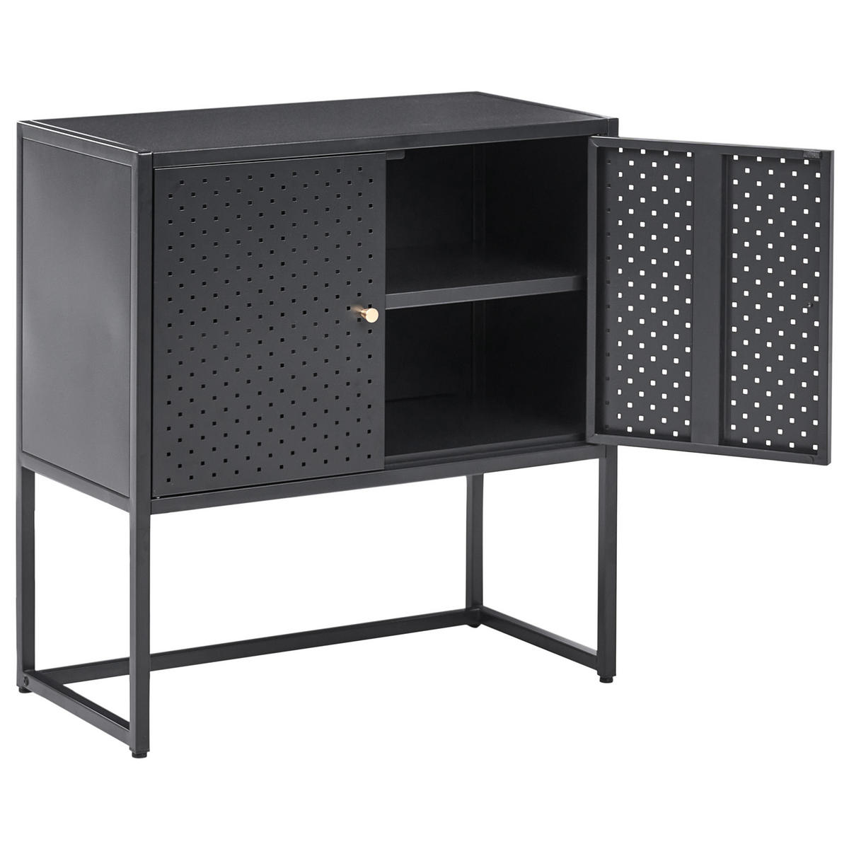 BÜROSCHRANK Metall Schwarz Rakaia - Schwarz, Metall (72/75/35cm) - Beliani