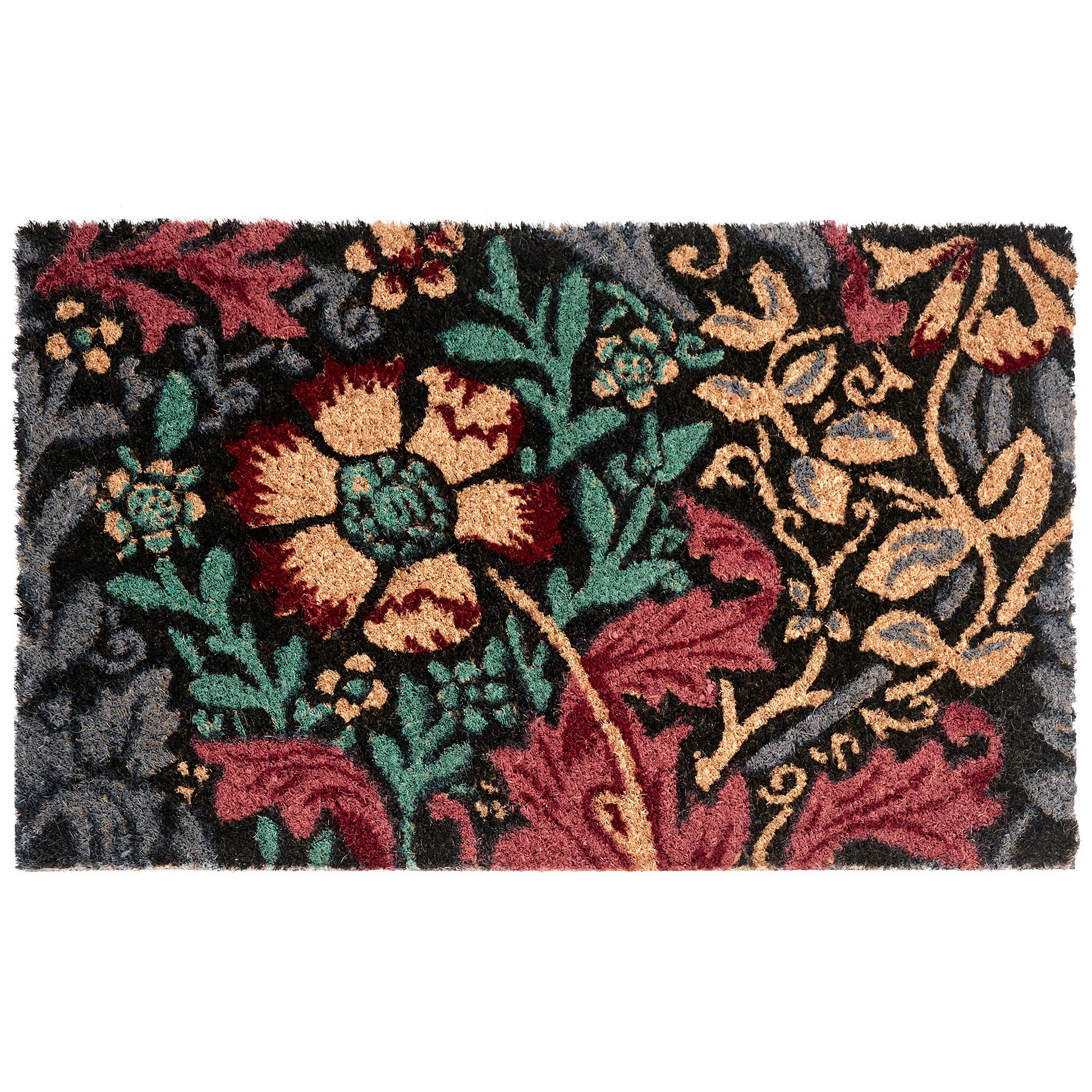 FUSSMATTE Bunt 45/75 cm Blume Kokosfasern Illiamna - Multicolor, Textil (45/75cm) - Beliani