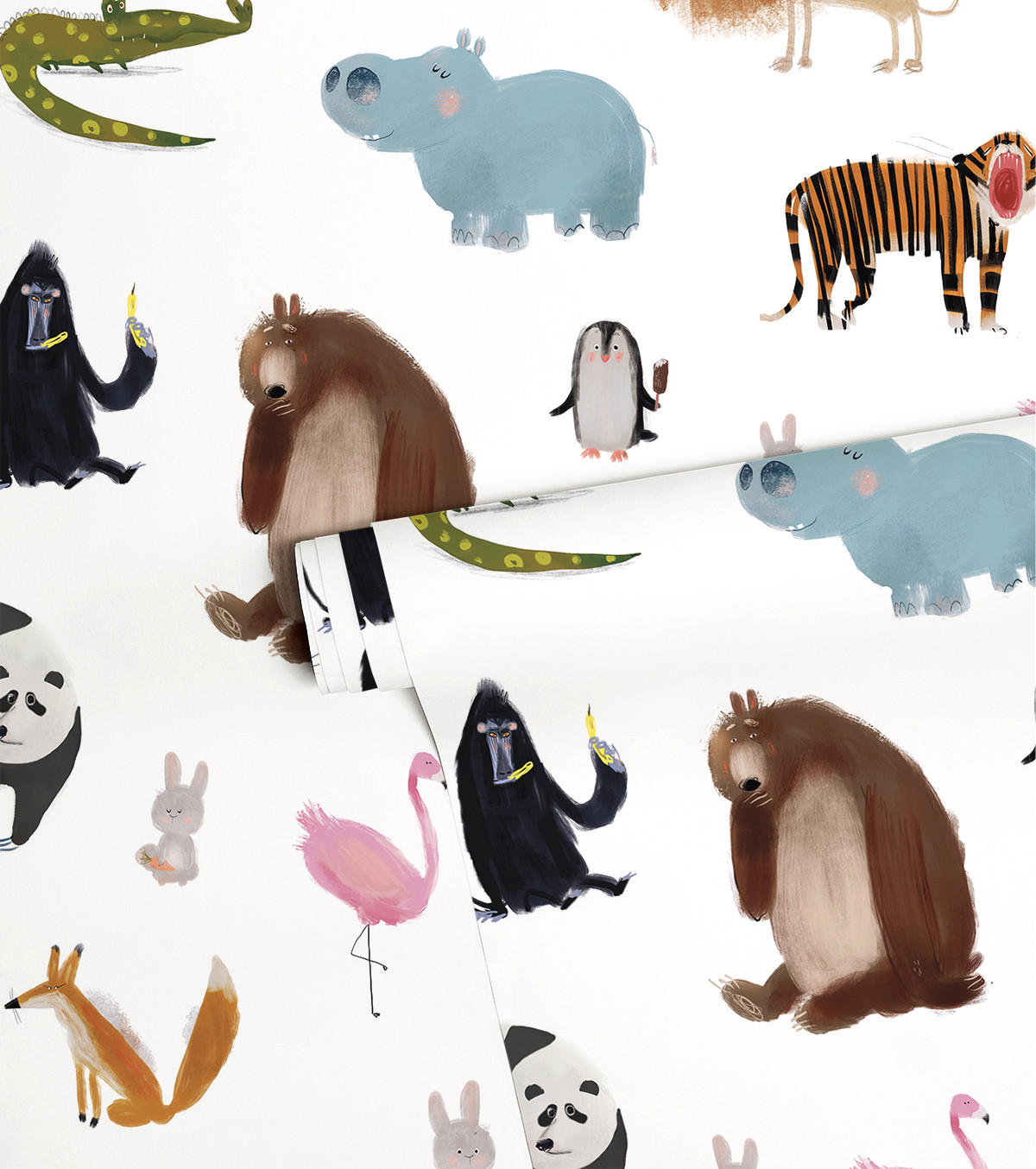 VLIESTAPETE Animalia 50 cm x 10 m, mehrfarbig - Multicolor/Weiß, Papier (50/1000cm) - Lilipinso
