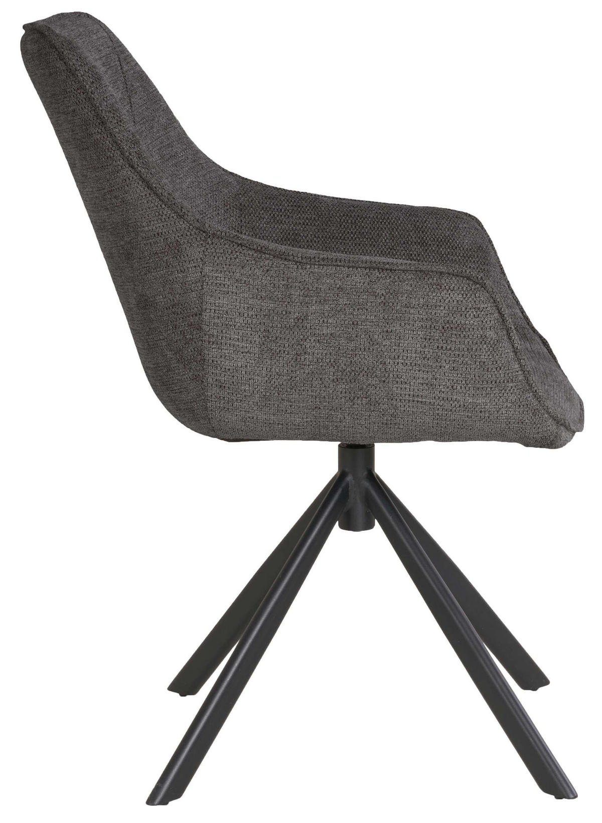 ESSZIMMERSTUHL 4er Set San Carlo grau drehbar - Schwarz/Grau, Textil/Metall (57/87/67cm) - Mr. Deko