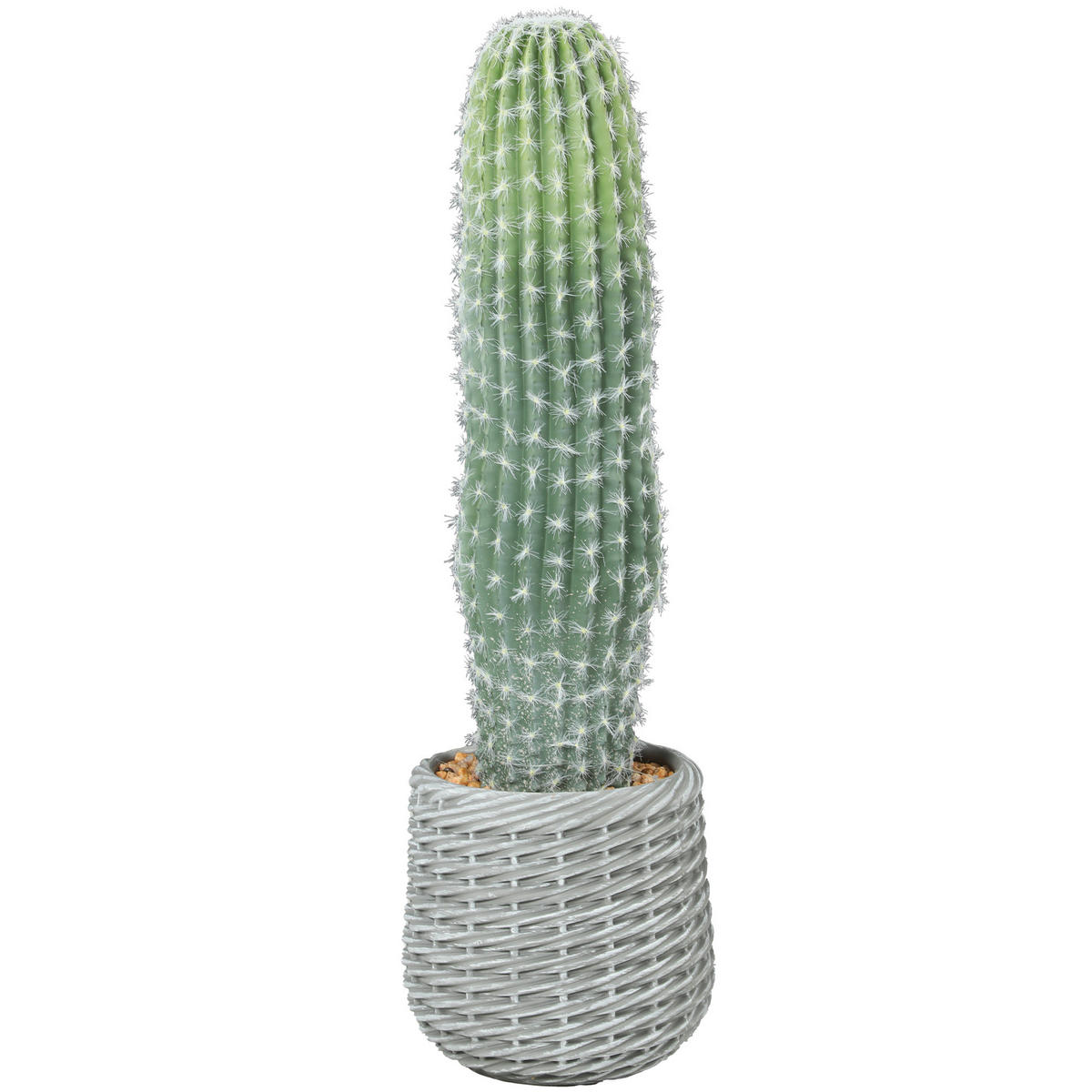 KUNSTPFLANZE, Künstlicher Kaktus 66 cm, mit Topf für Inneneinrichtung, dekorativ & pflegeleicht, Grün - Multicolor, Kunststoff (66cm) - FORIOUS