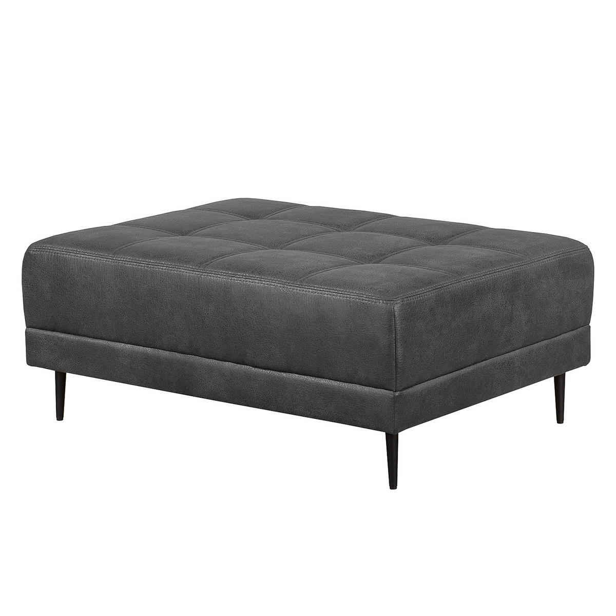 ECKSOFA mit Ottomane - Antiklederlook - Grau, Textil (282/167cm) - home24