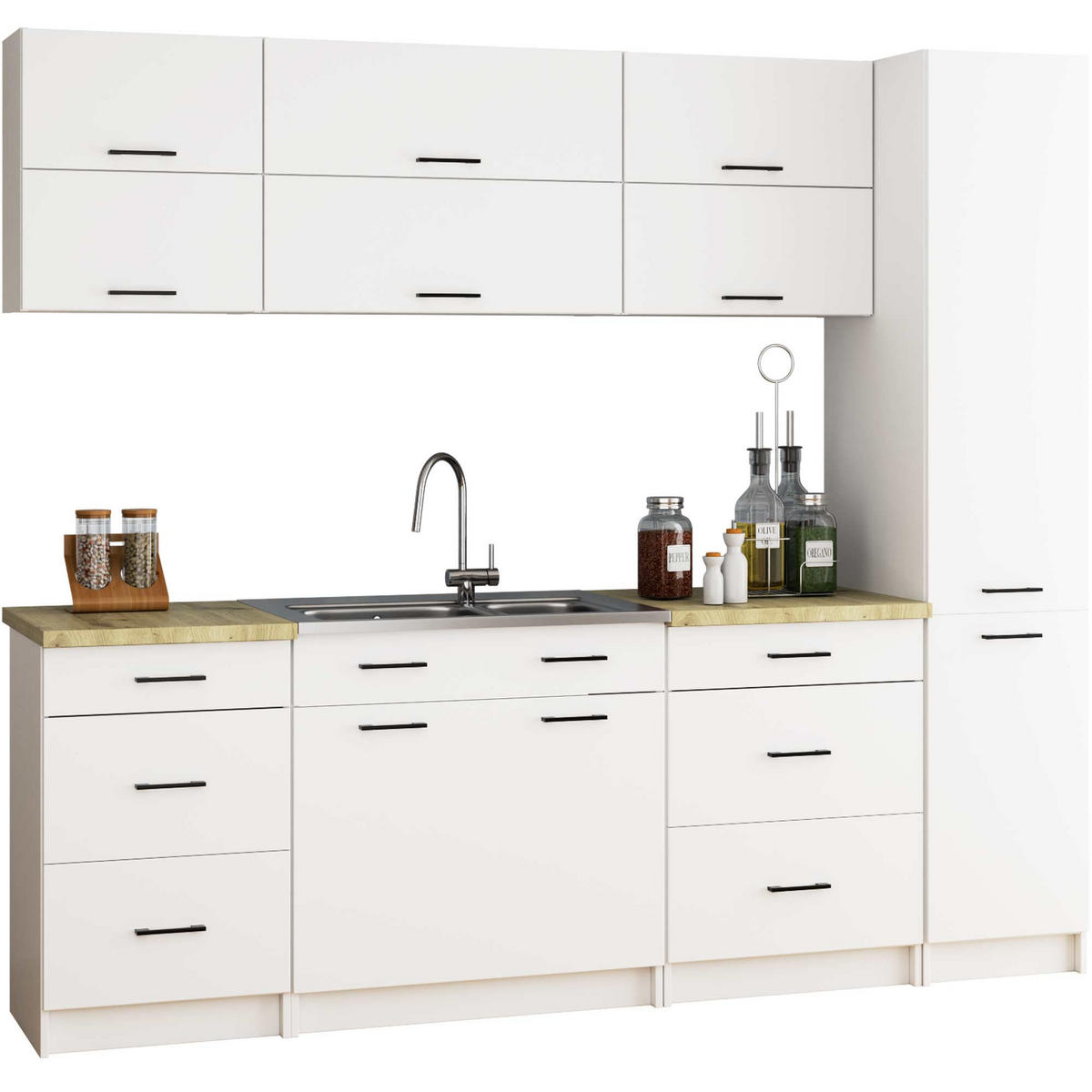 DULAP ÎNALT Alb, Alb 205/40/57 - alb, compozit lemnos (40/205/57cm) - RAUMHIRSCH FURNITURE