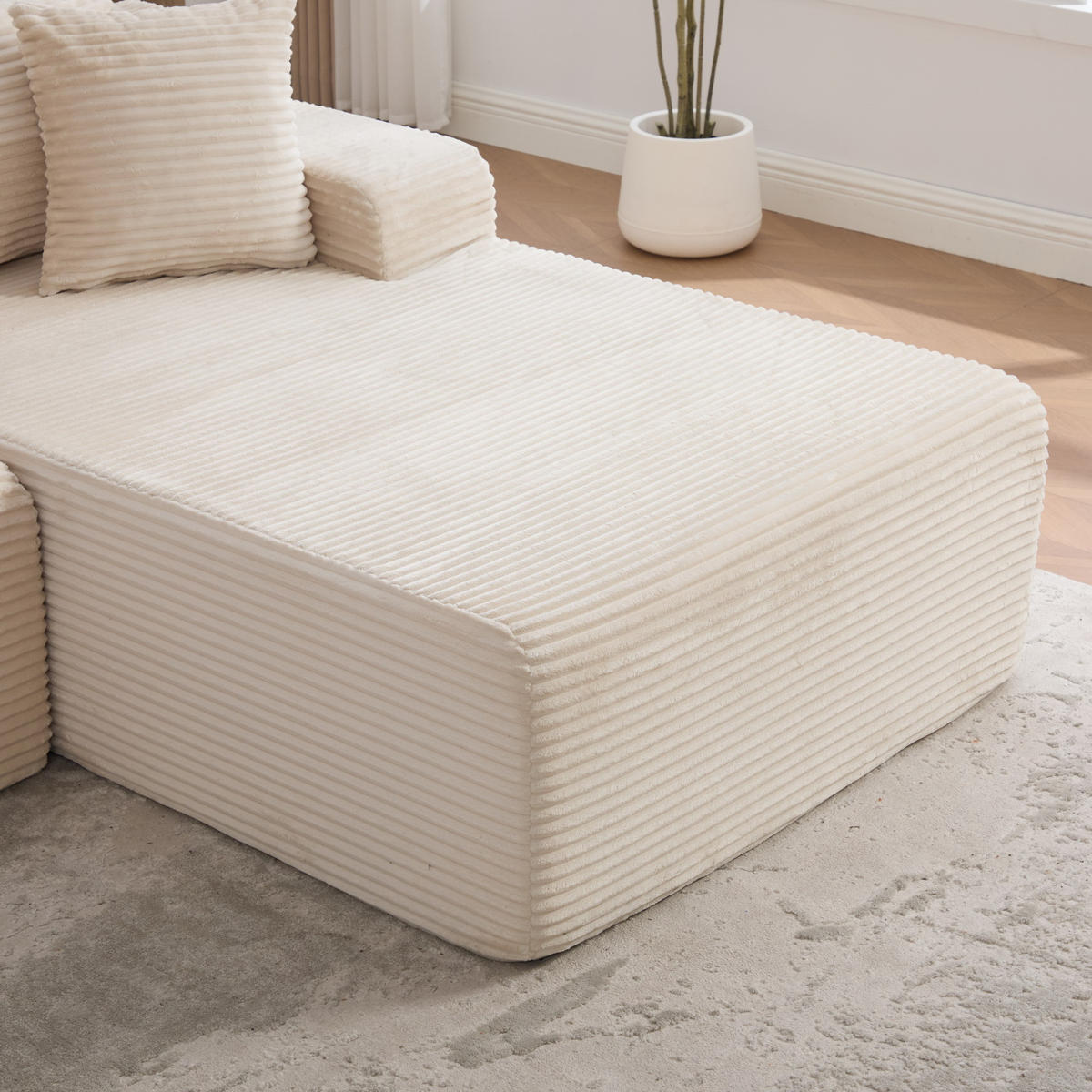 ECKSOFA 272/174/74.5 cm Beige mit rutschfestem Boden - Beige, Textil (174/74.5/272cm) - Oxeza