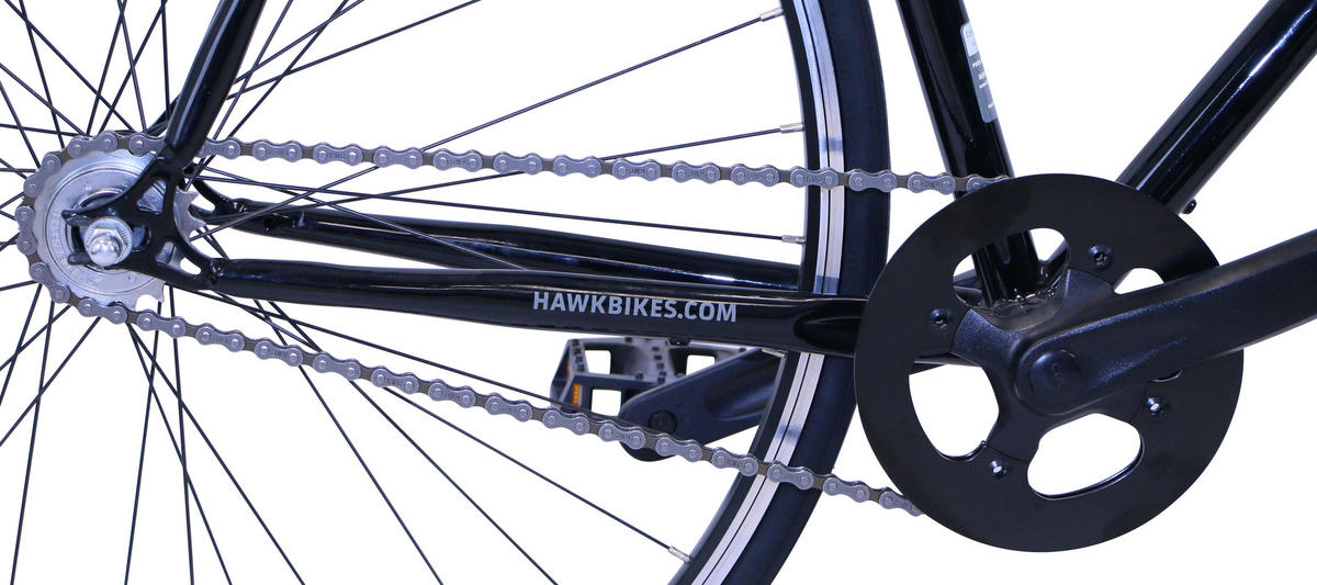 VINTAGE Singlespeed Black 28 Zoll Gr: 60cm (XL) - Schwarz, Metall (60cm) - Hawk Bikes
