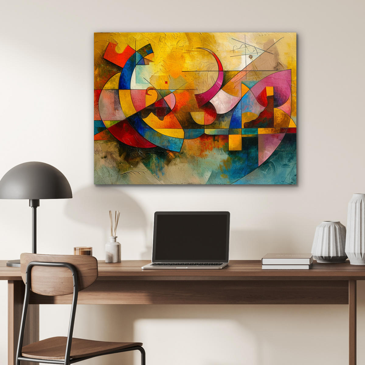 KOVOVÝ OBRAZ Umenie - abstraktné - moderné 80x60 cm - žltá, kov (80/60cm) - MuchoWow
