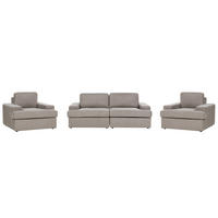 SOFA-SET 5-sitzer taupe Alla - Braun, Textil (112/112/208cm) - Beliani