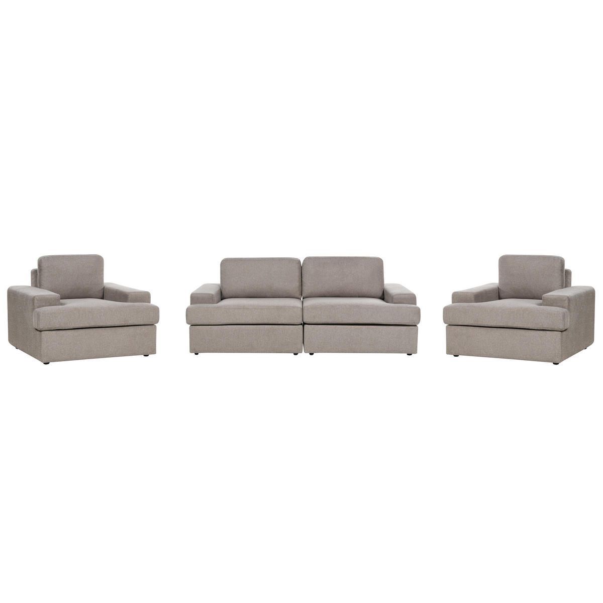 SOFA-SET 5-sitzer taupe Alla - Braun, Textil (112/112/208cm) - Beliani