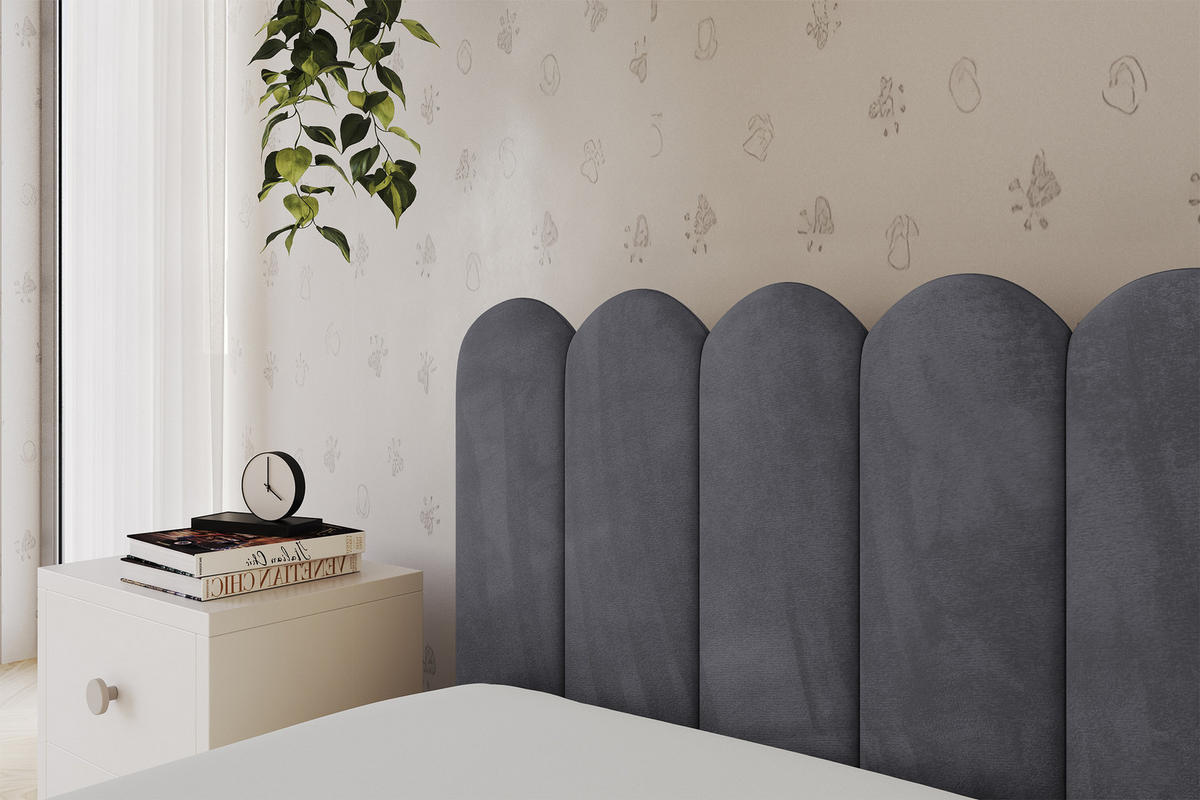 EINZELLBETT Jugendbett mit Bettkasten, Rechts - ARTY 90x200 Dunkelgrau - Titanfarben, Holzwerkstoff/Textil (90/200cm) - ALTDECOR