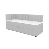 BOXBETT VIGO 90/200 cm in Cord/Velours Hellgrau H4 links - Hellgrau, Holz/Holzwerkstoff (90/200cm) - Deine Möbel 24