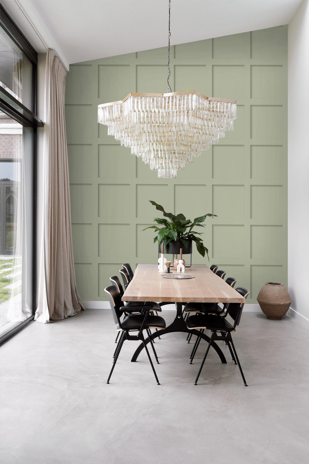 TAPETE Holzwandverkleidung 50 x 900 cm - Grün, Papier (50/900cm) - Origin Wallcoverings