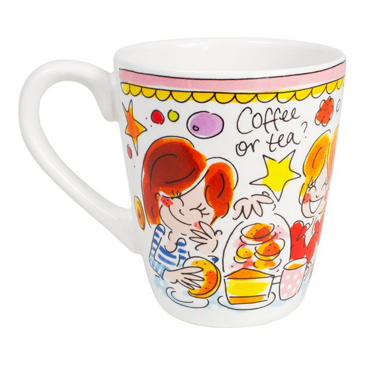 BECHER Rosa Rand in Bunt - 350 ml - Multicolor, Keramik (0.35L) - Blond Amsterdam