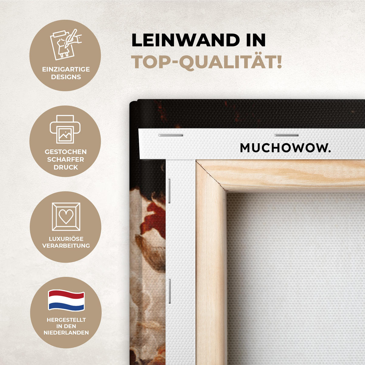 LEINWANDBILD Gold - Lippen - Kunst - Gold - Luxus - Abstrakt Wohnzimmer Groß 120x80 cm - Kupferfarben, Textil (120/80cm) - MuchoWow