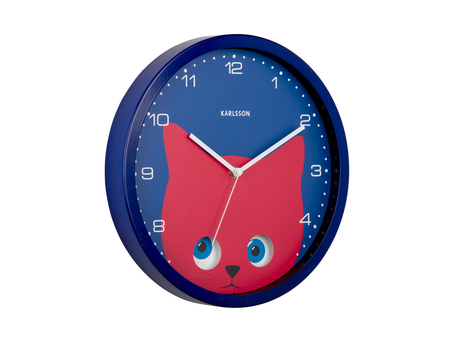 WANDUHR Peekaboo Cat Ø30,8 cm - Dunkelblau, Metall (30.8/1/30.8cm) - Karlsson